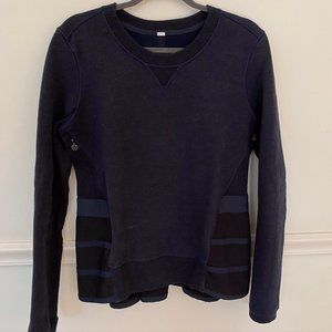 Lululemon Women's Navy Sweatshirt with Ribbon